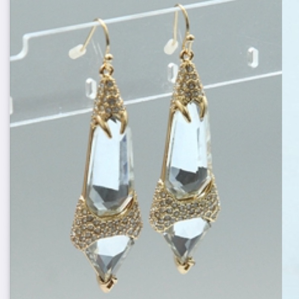 Alexis Bittar Crystal Pave LONG Teardrop Earrings in Clear| NEW!